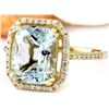 Image 2 : 3.55 CTW Natural Aquamarine 14K Solid Yellow Gold Diamond Ring