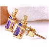 Image 3 : 1.65 CTW Natural Tanzanite 18K Solid Yellow Gold Diamond Stud Earrings
