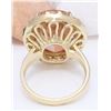 Image 3 : 15.31 CTW Natural Morganite 14K Solid Yellow Gold Diamond Ring