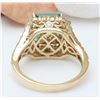Image 3 : 4.39 CTW Natural Emerald 14K Solid Yellow Gold Diamond Ring