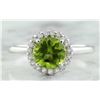Image 1 : 1.69 CTW Peridot 14K White Gold Diamond Ring