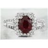 Image 1 : 2.38 CTW Ruby 18K White Gold Diamond Ring