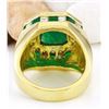 Image 3 : MENS 5.95 CTW Natural Emerald 18K Solid Yellow Gold Diamond Ring