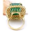 Image 3 : 20.77 CTW Natural Emerald 14K Solid Yellow Gold Diamond Ring