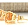 Image 2 : 3.00 CTW Natural Citrine Earrings 18K Solid Yellow Gold