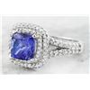 Image 2 : 2.45 CTW Tanzanite 14K White Diamond Ring