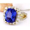 Image 2 : 9.55 CTW Natural Tanzanite 18K Solid Yellow Gold Diamond Ring