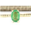 Image 1 : 0.80 CTW Natural Emerald Ring In 18K Yellow Gold