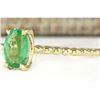 Image 2 : 0.80 CTW Natural Emerald Ring In 18K Yellow Gold
