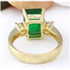 Image 3 : 4.07 CTW Natural Emerald 14K Solid Yellow Gold Diamond Ring