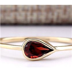 0.50 CTW Natural Rhodolite Garnet Ring In 14k Yellow Gold