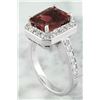 Image 3 : 4.45 CTW Tourmaline 14K White Gold Diamond ring