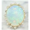 Image 1 : 13.95 CTW Opal 18K Yellow Gold Diamond Ring