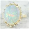 Image 2 : 13.95 CTW Opal 18K Yellow Gold Diamond Ring
