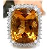Image 1 : 31.08 CTW Natural Citrine 14K Solid White Gold Diamond Ring