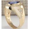 Image 3 : 4.95 CTW Natural Tanzanite And Diamond Ring In 18K Yellow Gold