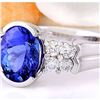 Image 2 : 3.28 CTW Natural Tanzanite 14K Solid White Gold Diamond Ring