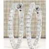 Image 1 : 2.00 CTW Natural Diamond Hoop Earrings 18K Solid White Gold
