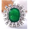 Image 1 : 7.68 CTW Natural Emerald 18K Solid White Gold Diamond Ring