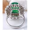 Image 3 : 7.68 CTW Natural Emerald 18K Solid White Gold Diamond Ring