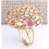 Image 3 : 26.40 CTW Natural Multi-stone And Diamond Ring In 18K Yellow Gold
