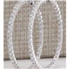 Image 1 : 4.23 CTW Natural Diamond Hoop Earrings 18K Solid White Gold