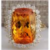 Image 1 : 8.87 CTW Natural Citrine And Diamond Ring 18K Solid Yellow Gold