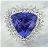 Image 1 : 12.72 CTW Tanzanite 18K White Gold Diamond Ring