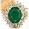 Image 1 : 4.64 CTW Natural Emerald 18K Solid Yellow Gold Diamond Ring