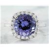 Image 1 : 6.02 CTW Tanzanite 18K White Gold Diamond Ring