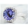 Image 2 : 6.02 CTW Tanzanite 18K White Gold Diamond Ring