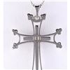 Image 3 : 0.25 CTW Natural Cross Diamond Pendant In 18K Solid White Gold