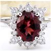Image 1 : 2.72 CTW Natural Tourmaline 14K Solid White Gold Diamond Ring