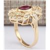 Image 3 : 1.75 CTW Natural Ruby And Diamond Ring In 18K Yellow Gold
