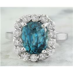 6.95 CTW Zircon 14K White Gold Diamond Ring