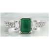 Image 1 : 1.50 CTW Emerald 18K White Gold Diamond Ring