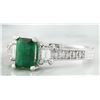 Image 2 : 1.50 CTW Emerald 18K White Gold Diamond Ring