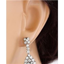 3.10 CTW Natural Diamond 18K Solid White Gold Earrings