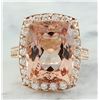 Image 1 : 14.90 CTW Morganite 14K Rose Gold Diamond Ring