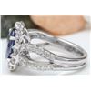 Image 3 : 5.32 CTW Natural Tanzanite 18K Solid White Gold Diamond Ring