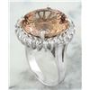 Image 3 : 13.10 CTW Morganite 18K White Gold Diamond Ring