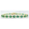 Image 1 : 15.29 CTW Emerald 14K Yellow Gold Diamond Bracelet
