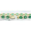 Image 2 : 15.29 CTW Emerald 14K Yellow Gold Diamond Bracelet