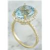 Image 3 : 7.07 CTW Aquamarine 14k Yellow God Diamond Ring