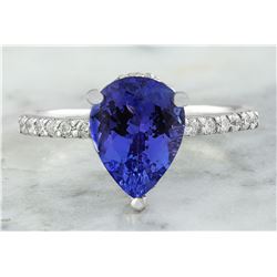 2.95 CTW Tanzanite 18K White Gold Diamond Ring