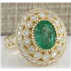 Image 2 : 3.16 CTW Natural Colombian Emerald And Diamond Ring In 14K Yellow Gold