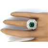 Image 5 : 4.32 CTW Natural Emerald 18K Solid White Gold Diamond Ring