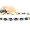 Image 1 : 13.40 CTW Natural Sapphire 14K Solid Yellow Gold Diamond Bracelet
