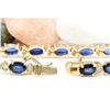 Image 2 : 13.40 CTW Natural Sapphire 14K Solid Yellow Gold Diamond Bracelet