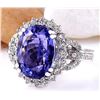 Image 2 : 10.36 CTW Natural Tanzanite 14K Solid White Gold Diamond Ring